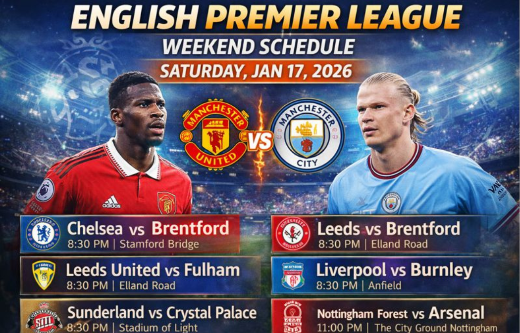 English Premier League schedule January 17 2026 weekend matches