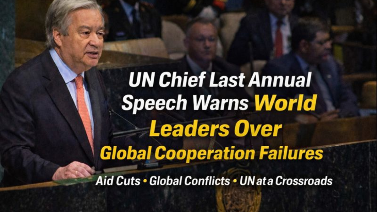 UN chief last annual speech at UN General Assembly warning world leaders
