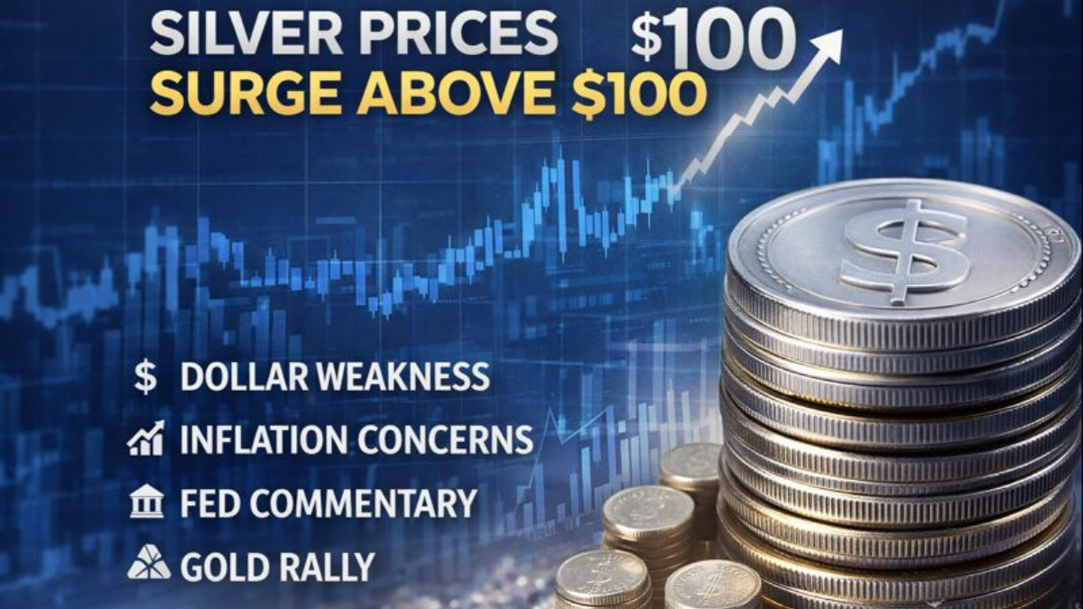 Silver prices surge past $100 per ounce amid global market volatility and investor demand