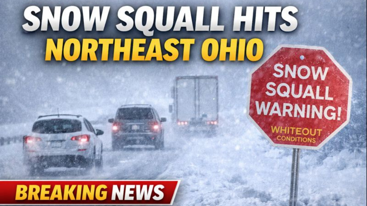 Snow squall causes whiteout conditions on Ohio highways