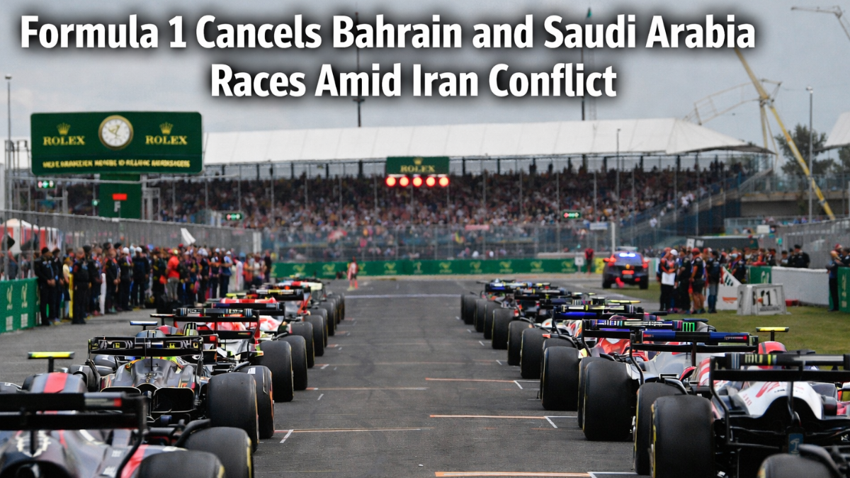 Formula 1 cancels Bahrain and Saudi Arabia races due to the Iran conflict, leaving a five-week gap in the 2026 F1 calendar.