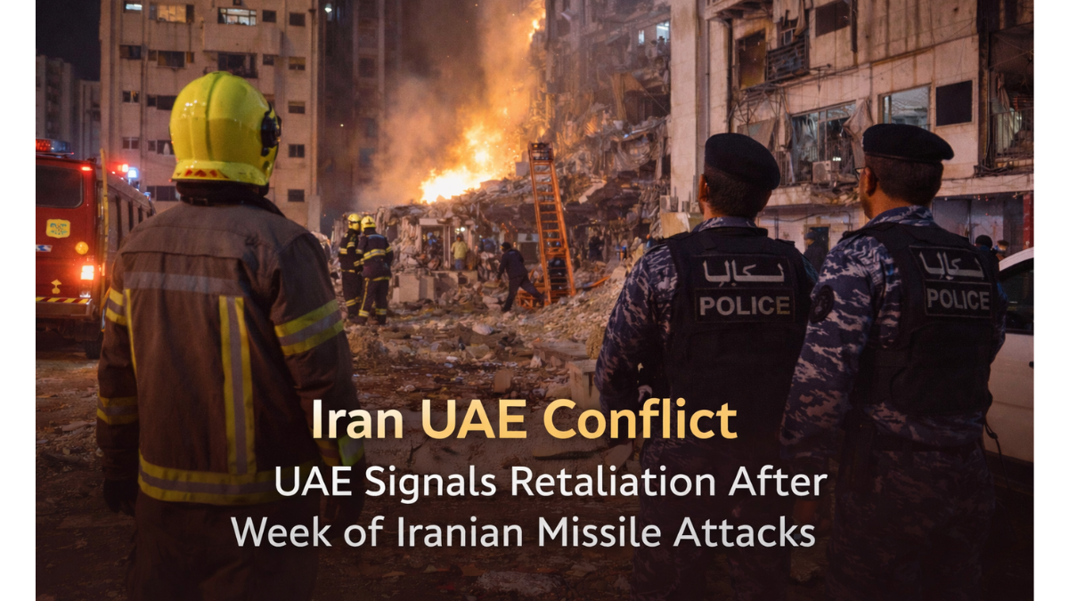 UAE signals military response after days of Iranian missile strikes, raising fears of wider conflict across the Gulf region.