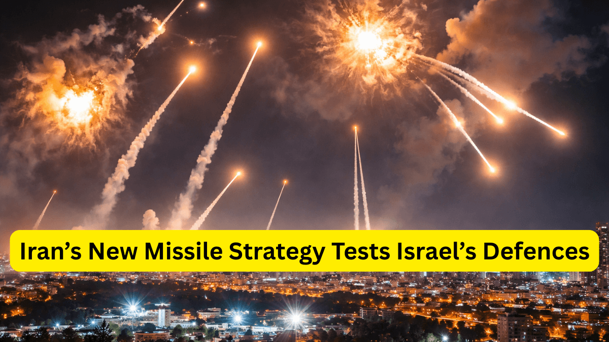 Israel Iran war missile launches over Middle East sky as air defense systems respond