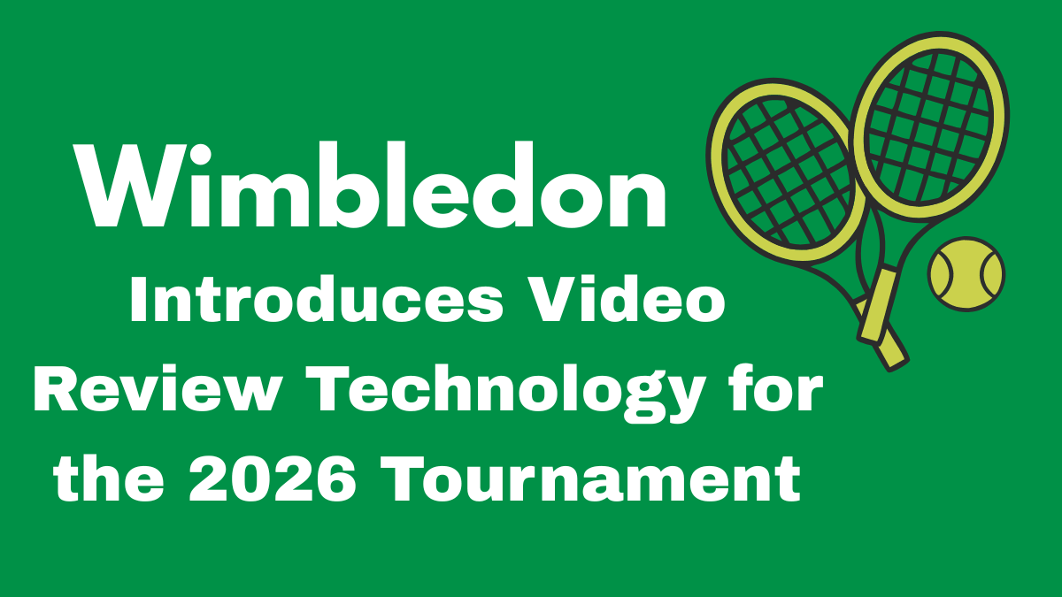 Wimbledon Centre Court with tennis players and advanced video review technology used for match officiating